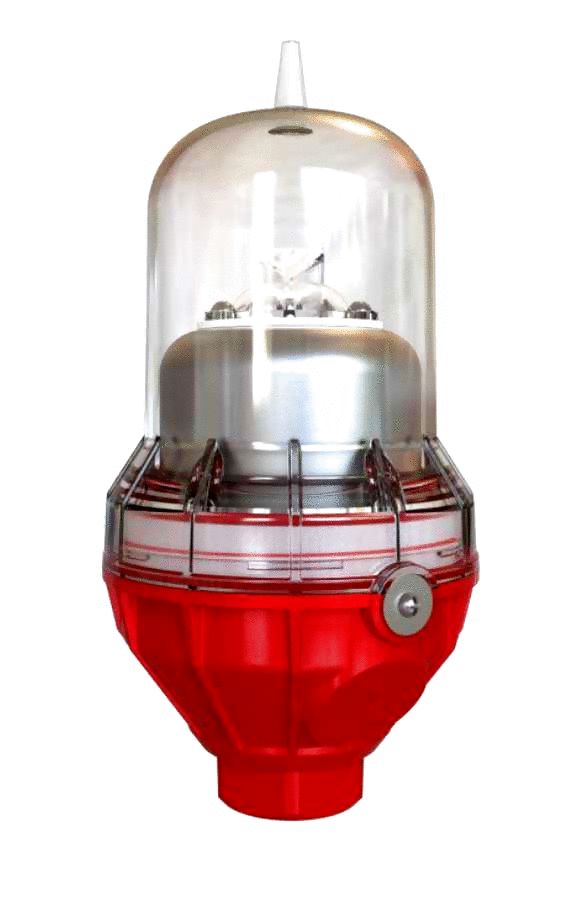 Led rojo, modo flash o permanente, 32,5 candelas, tipo B